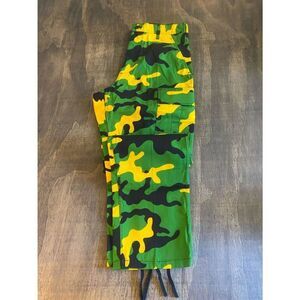 Green & Yellow Camo Cargo Pants